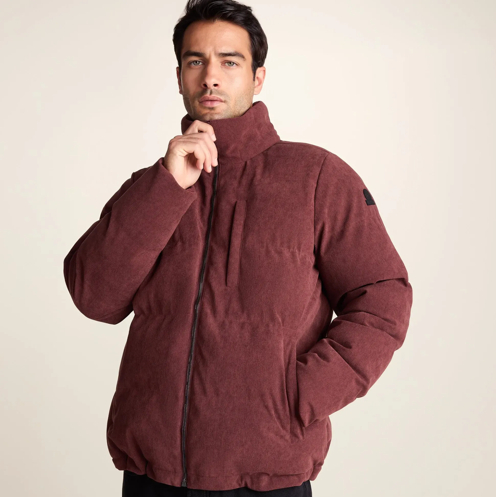 Buckley Mens Corduroy Padded Coat - Chestnut Brown
