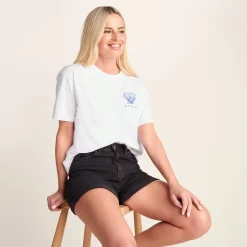 Caggie Womens Relaxed Fit Premium Supersoft Emmy Lupin T-Shirt - Optic White