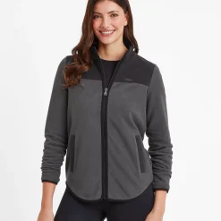 Carty Womens Colour Block Fleece Jacket - Washed Black/Black