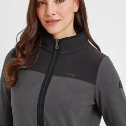 Carty Womens Colour Block Fleece Jacket - Washed Black/Black