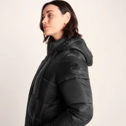 Cautley Womens Long Padded Shower Resistant Jacket - Black
