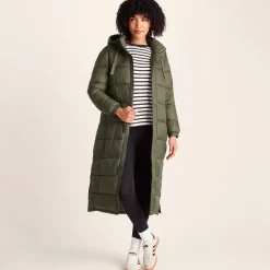 Cautley Womens Long Padded Shower Resistant Jacket - Khaki
