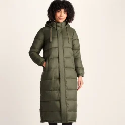 Cautley Womens Long Padded Shower Resistant Jacket - Khaki