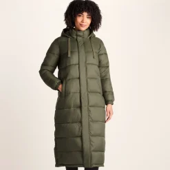 Cautley Womens Long Padded Shower Resistant Jacket - Khaki