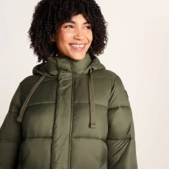 Cautley Womens Long Padded Shower Resistant Jacket - Khaki