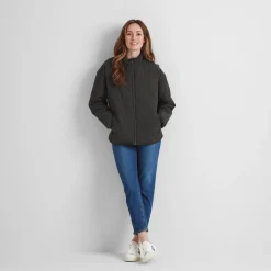 Cirnan Womens Shower Resistant Insulated Packaway Jacket - Washed Black