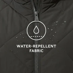 Cirnan Womens Shower Resistant Insulated Packaway Jacket - Washed Black