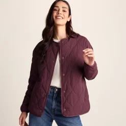 Cleadon Womens Relaxed Fit Shower Resistant Lightweight Insulated Jacket - Black Raspberry
