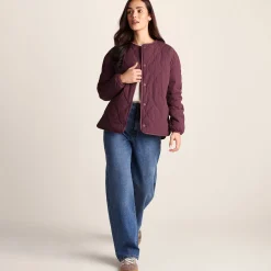 Cleadon Womens Relaxed Fit Shower Resistant Lightweight Insulated Jacket - Black Raspberry