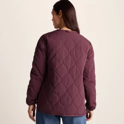 Cleadon Womens Relaxed Fit Shower Resistant Lightweight Insulated Jacket - Black Raspberry