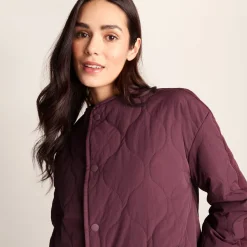 Cleadon Womens Relaxed Fit Shower Resistant Lightweight Insulated Jacket - Black Raspberry