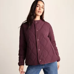 Cleadon Womens Relaxed Fit Shower Resistant Lightweight Insulated Jacket - Black Raspberry