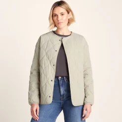 Cleadon Womens Relaxed Fit Shower Resistant Lightweight Insulated Jacket - Cool Beige