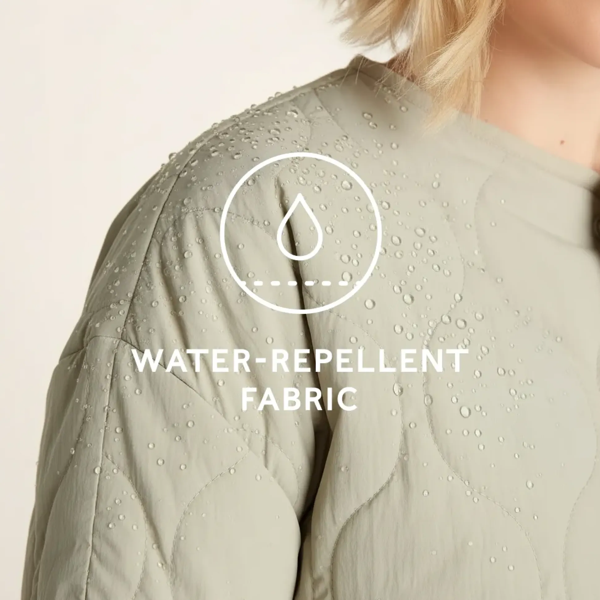 Cleadon Womens Relaxed Fit Shower Resistant Lightweight Insulated Jacket - Cool Beige