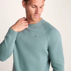Clitheroe Mens Supersoft Raglan Sweat - Smokey Teal