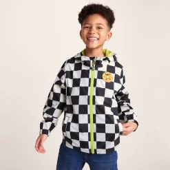 Cohampshire Kids Shaun the Sheep Waterproof Jacket - Black White Checkerboard