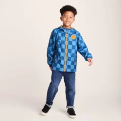 Cohampshire Kids Shaun the Sheep Waterproof Jacket - Bluebell/Night Blue Checkerboard