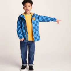 Cohampshire Kids Shaun the Sheep Waterproof Jacket - Bluebell/Night Blue Checkerboard