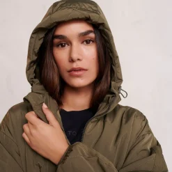 Corlae Womens Oversized Shower Resistant Insulated Jacket - Khaki