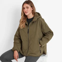 Corlae Womens Oversized Shower Resistant Insulated Jacket - Khaki