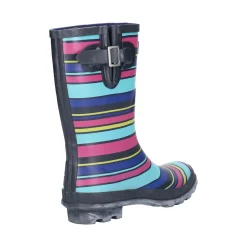 Cotswold Paxford Womens Elasticated Mid Calf Wellington Boots - Stripe Multicoloured