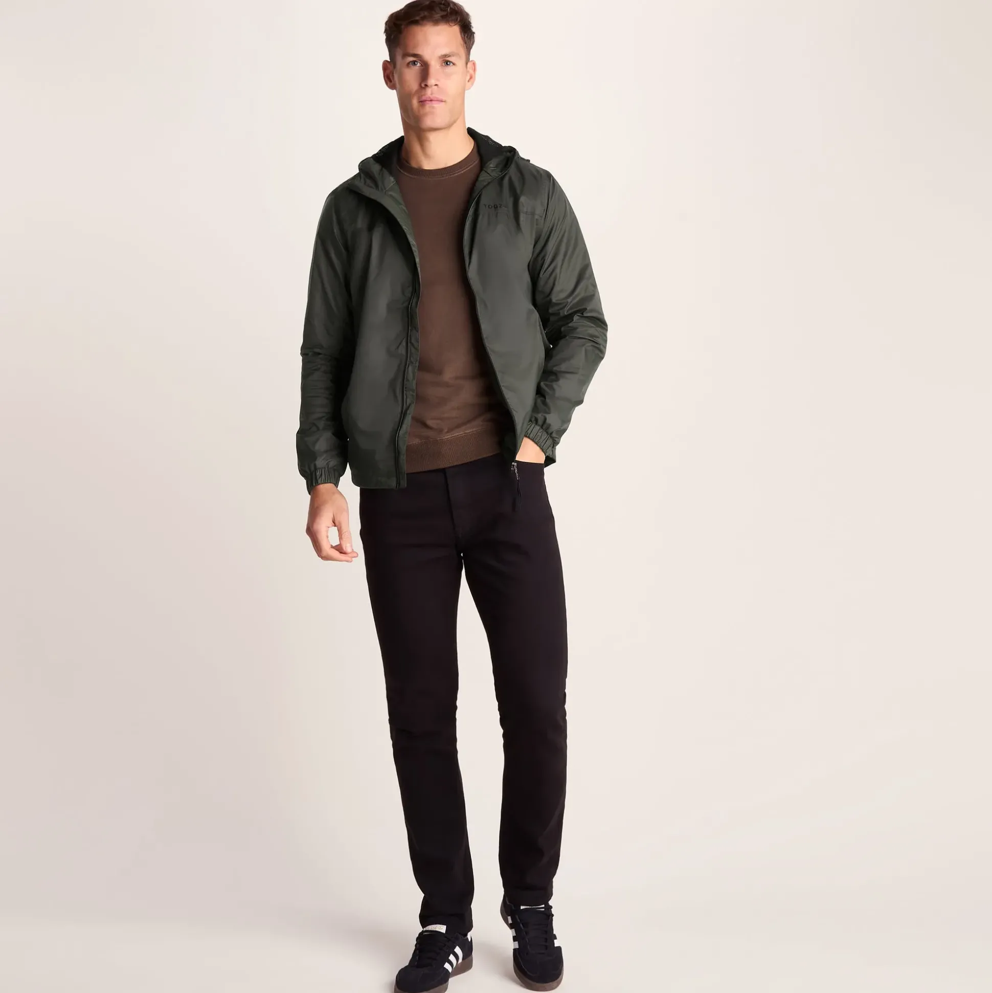 Craven Mens Waterproof Packaway Jacket - Dark Khaki