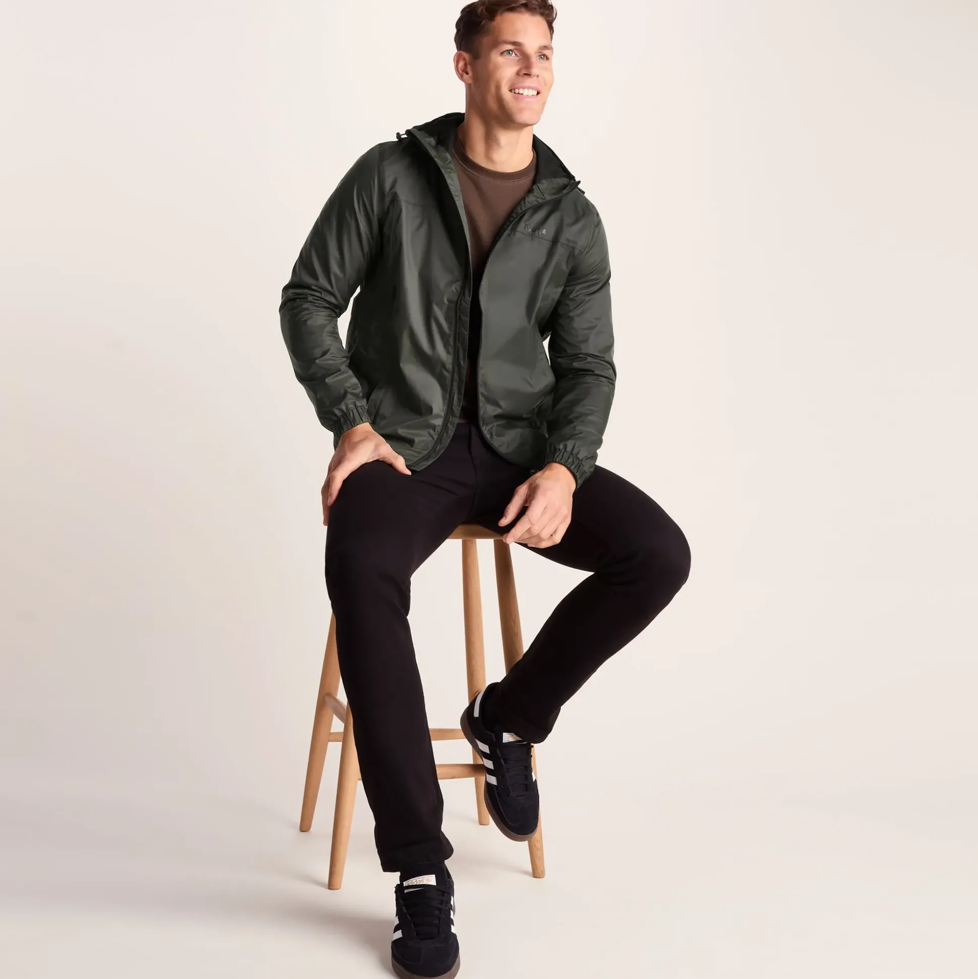 Craven Mens Waterproof Packaway Jacket - Dark Khaki