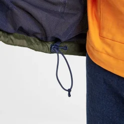 Craven Mens Waterproof Packaway Jacket - Khaki/Navy/Dark Orange Colour Block