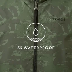 Craven Mens Waterproof Packaway Jacket - Forage Green Brushstroke Print