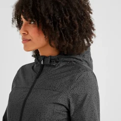 Craven Womens Waterproof Packaway Jacket - Washed Black Swirl Print