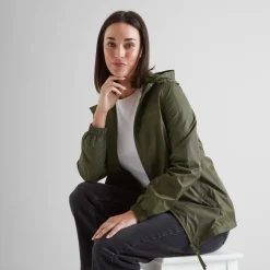 Craven Womens Waterproof Packaway Jacket - Khaki