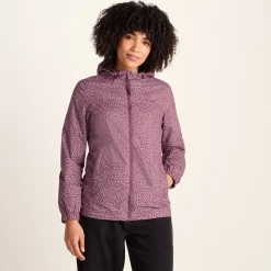 Craven Womens Waterproof Packaway Jacket - Black/Raspberry Wiggle Print
