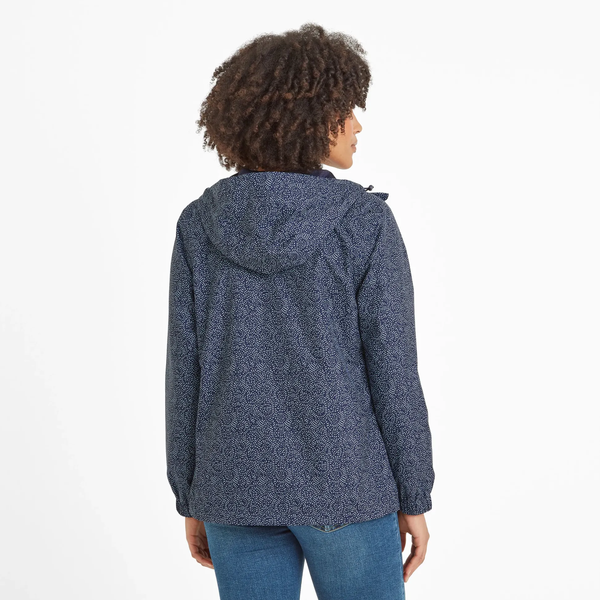 Craven Womens Waterproof Packaway Jacket - Dk Indigo Abstract Print