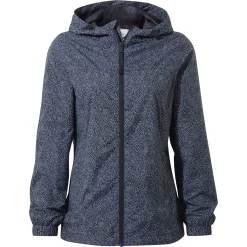 Craven Womens Waterproof Packaway Jacket - Dk Indigo Abstract Print