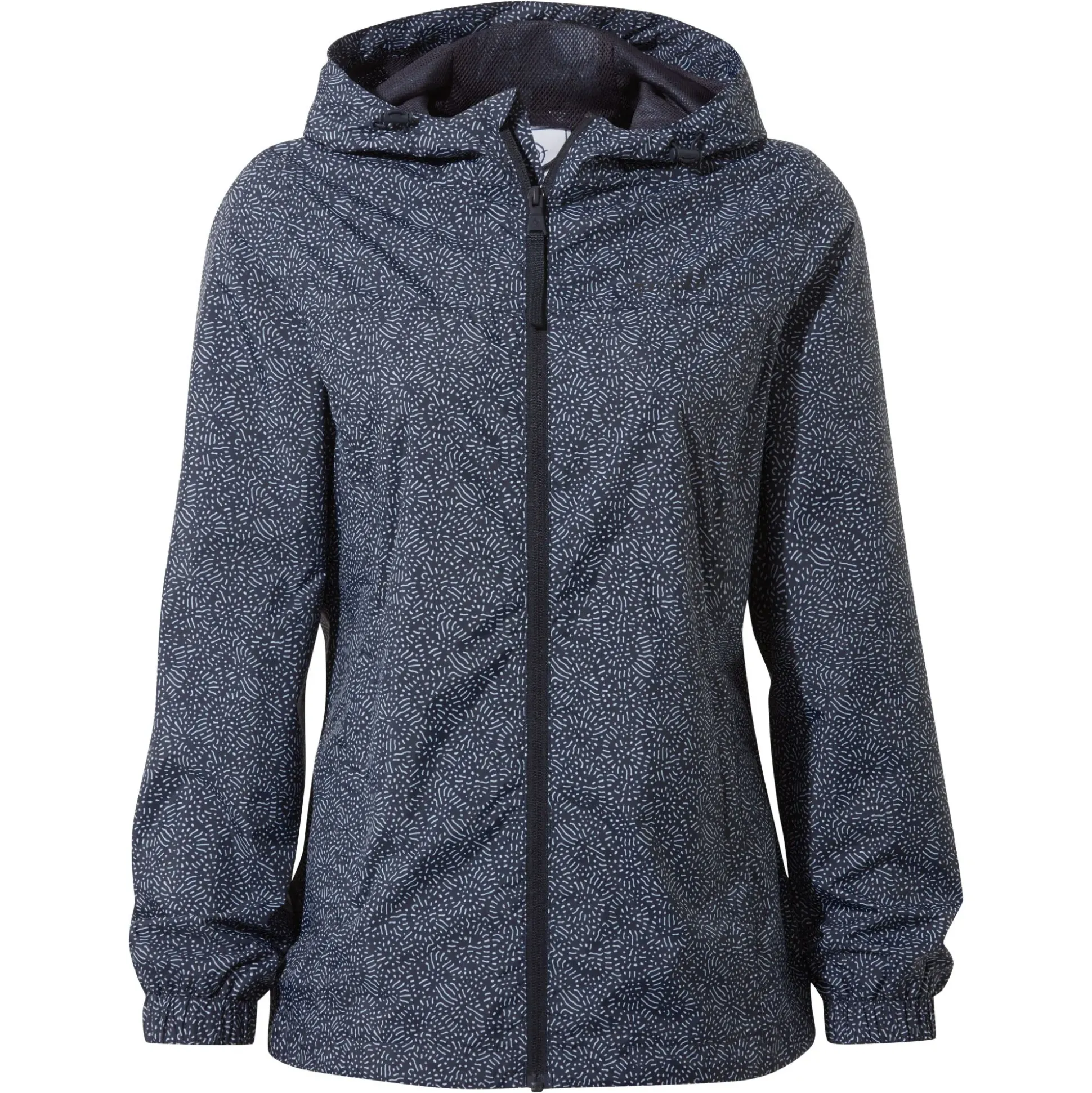 Craven Womens Waterproof Packaway Jacket - Dk Indigo Abstract Print