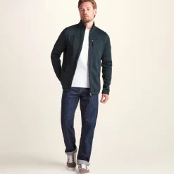 Cresswell Mens Knitlook Fleece Jacket - Dark Indigo Marl