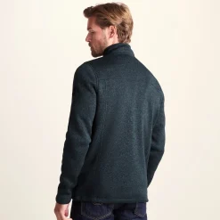 Cresswell Mens Knitlook Fleece Jacket - Dark Indigo Marl