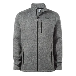 Cresswell Mens Knitlook Fleece Jacket - Dark Grey Marl