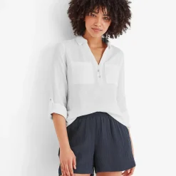 Cruise Womens Long Sleeve 100% Cotton Shirt - Optic White