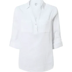 Cruise Womens Long Sleeve 100% Cotton Shirt - Optic White
