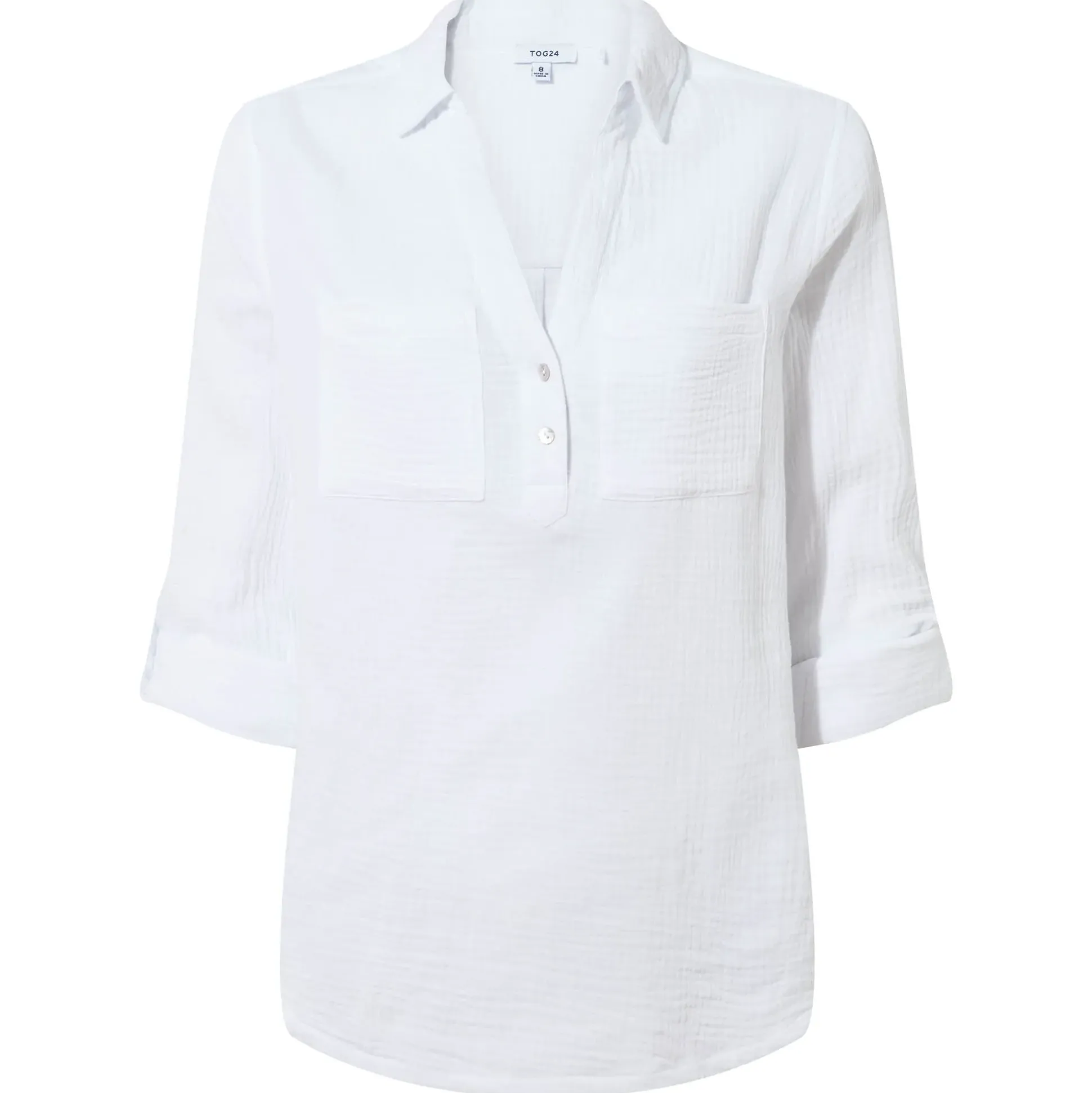 Cruise Womens Long Sleeve 100% Cotton Shirt - Optic White