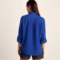 Cruise Womens Long Sleeve 100% Cotton Shirt - Ultramarine Blue