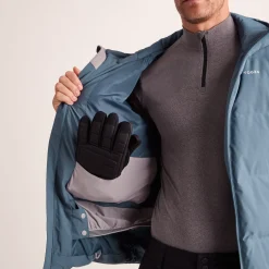 Davos Mens Shower Resistant Insulated Ski Jacket - Fjord Blue