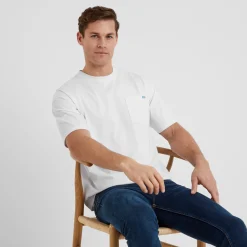 Denva Mens Oversized Premium Heavyweight 100% Cotton Jersey T-Shirt - Optic White