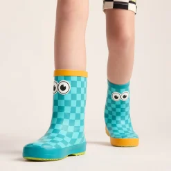 Dorper Kids Shaun the Sheep Wellies - Spearmint/Bubblegum Checkerboard