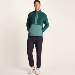 Dowson Mens Relaxed Fit Microfleece Zip Neck - Hydro Blue/Dark Turquoise
