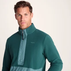 Dowson Mens Relaxed Fit Microfleece Zip Neck - Hydro Blue/Dark Turquoise