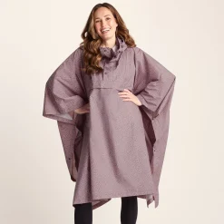 Drench Unisex Waterproof Poncho - Dusky Pink Wiggle Print