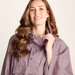 Drench Unisex Waterproof Poncho - Dusky Pink Wiggle Print