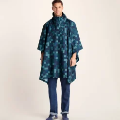 Drench Unisex Waterproof Poncho - Blue Pixel Print